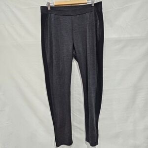 Miss Tina by Tina Knowles Gray Black Tuxedo Stripe Heathered Leggings Size 18